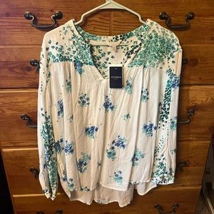Lucky Brand never worn with tags XL flower cotton shirt